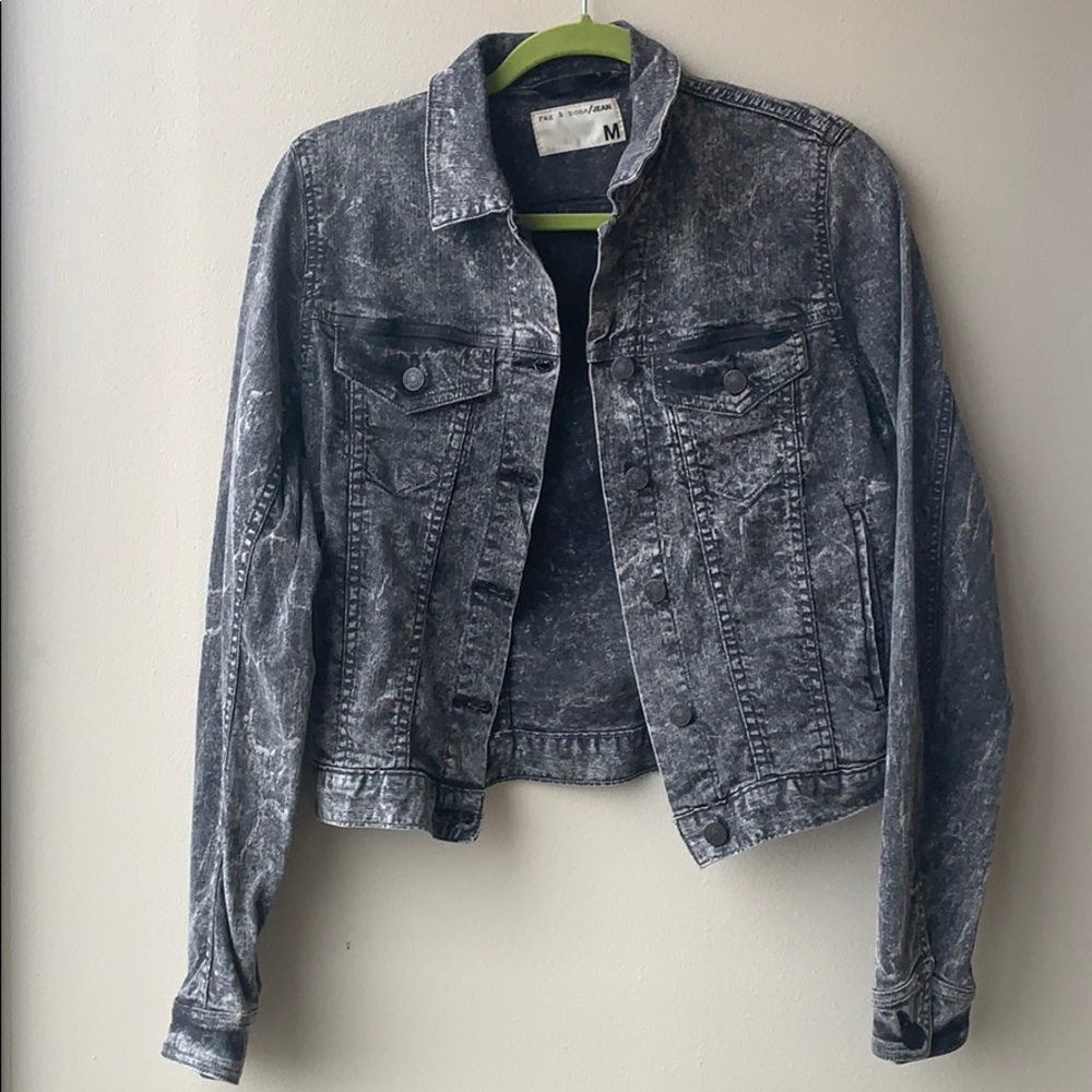 Rag & Bone gray acid wash denim like jacket